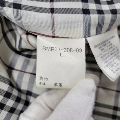 【現状渡し品】【メンズ】 BURBERRY BLACK LABEL バーバリーブラックレーベル BMP07-308-09 SHEEPSKIN SIDELINE JACKET シープスキン サイドライン ジャケット アウター 141-260613-ya-01-izu サイズ：L カラー：ブラック 万代Net店