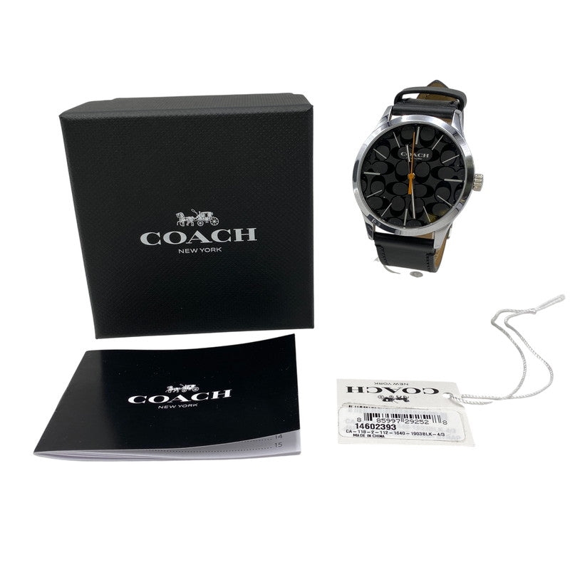 【中古品】【メンズ/レディース】 COACH コーチ 118.2.112.1640 BAXTER ANALOG QUARTZ バクスター アナログ クオーツ 腕時計 時計 197-260609-cs-10-izu カラー：ブラック×シルバー 万代Net店