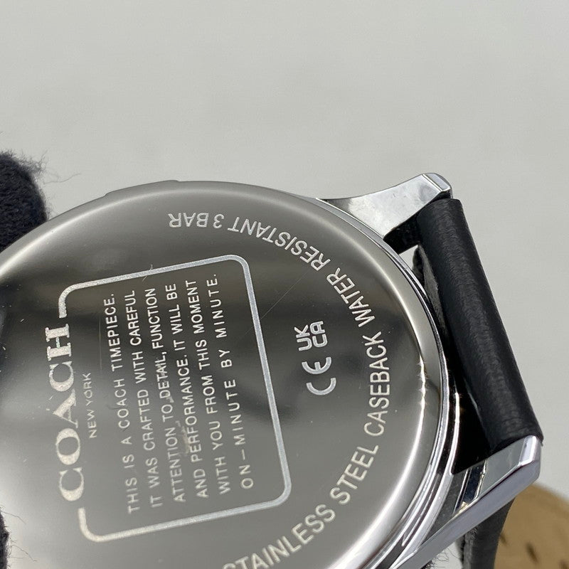 【中古品】【メンズ/レディース】 COACH コーチ 118.2.112.1640 BAXTER ANALOG QUARTZ バクスター アナログ クオーツ 腕時計 時計 197-260609-cs-10-izu カラー：ブラック×シルバー 万代Net店