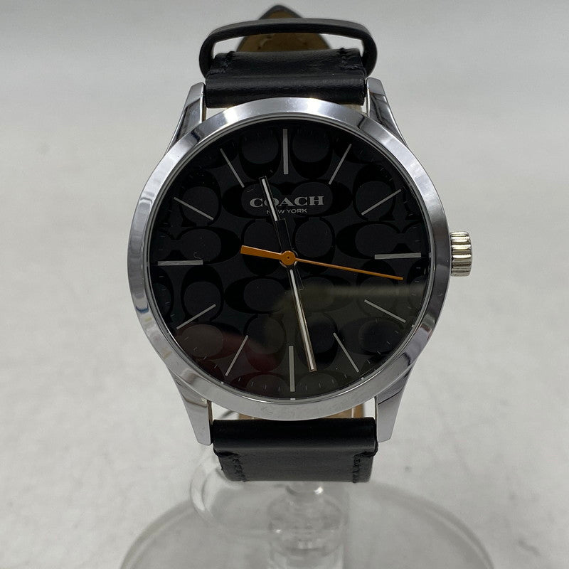 【中古品】【メンズ/レディース】 COACH コーチ 118.2.112.1640 BAXTER ANALOG QUARTZ バクスター アナログ クオーツ 腕時計 時計 197-260609-cs-10-izu カラー：ブラック×シルバー 万代Net店