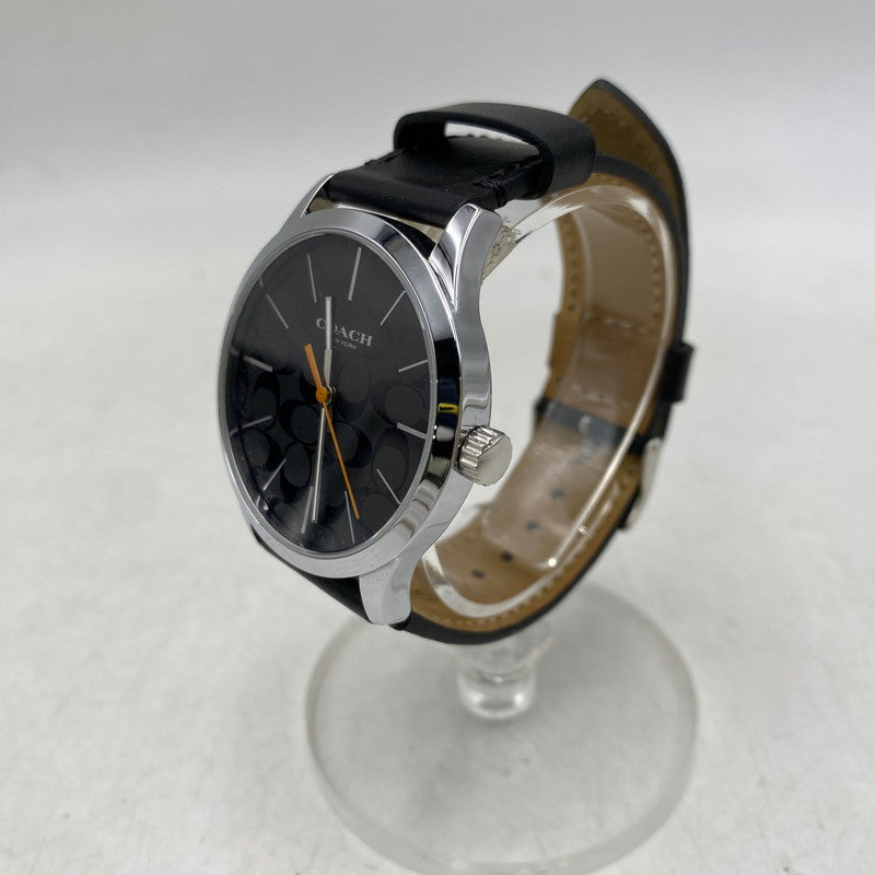 【中古品】【メンズ/レディース】 COACH コーチ 118.2.112.1640 BAXTER ANALOG QUARTZ バクスター アナログ クオーツ 腕時計 時計 197-260609-cs-10-izu カラー：ブラック×シルバー 万代Net店