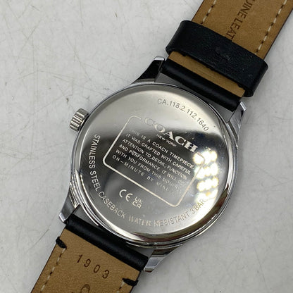 【中古品】【メンズ/レディース】 COACH コーチ 118.2.112.1640 BAXTER ANALOG QUARTZ バクスター アナログ クオーツ 腕時計 時計 197-260609-cs-10-izu カラー：ブラック×シルバー 万代Net店