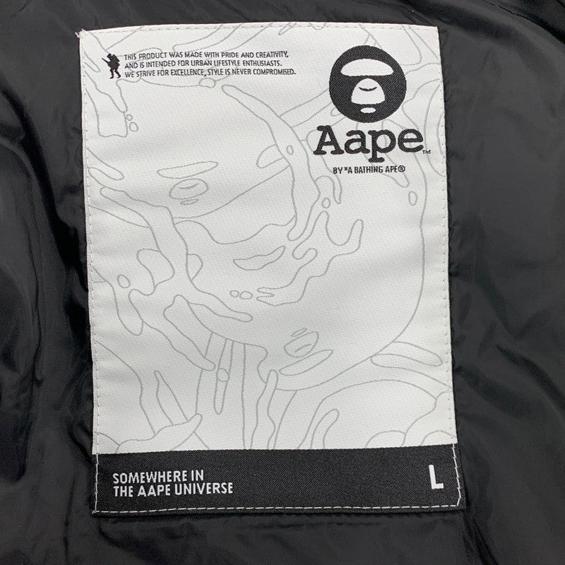 【中古品】【メンズ】 AAPE BY A BATHING APE エーエイプバイアベイシングエイプ AAPEUNVS MOONFACE DOWN PUFFER JACKET AAPDNM7740XXP ダウンジャケット 142-260607-as-21-izu サイズ：L カラー：ブラック 万代Net店