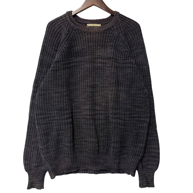 【中古品】【メンズ】 L.L.Bean エルエルビーン LOW GAUGE COTTON KNIT SHIRT ローゲージ コットン ニット USA製 長袖 トップス 146-260607-as-13-izu サイズ：M カラー：グレー 万代Net店