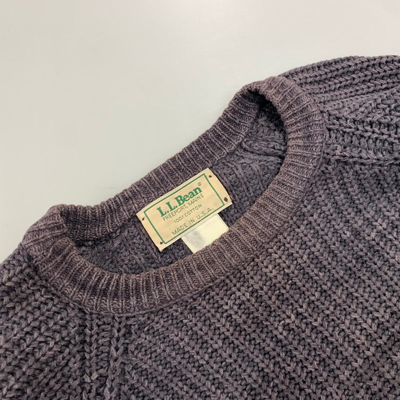 【中古品】【メンズ】 L.L.Bean エルエルビーン LOW GAUGE COTTON KNIT SHIRT ローゲージ コットン ニット USA製 長袖 トップス 146-260607-as-13-izu サイズ：M カラー：グレー 万代Net店