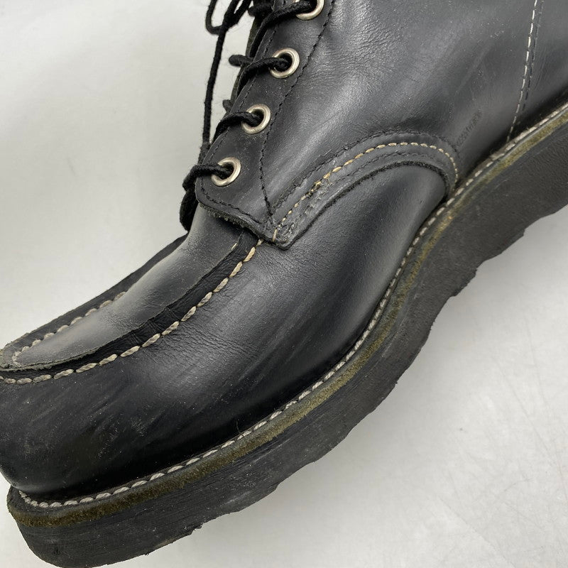 【中古品】【メンズ】 RED WING レッドウィング 6-INCH CLASSIC MOC 8137 6インチ クラシック モック USA製 ブーツ 靴 164-260607-as-04-izu サイズ：US 8 1/2 カラー：ブラック 万代Net店