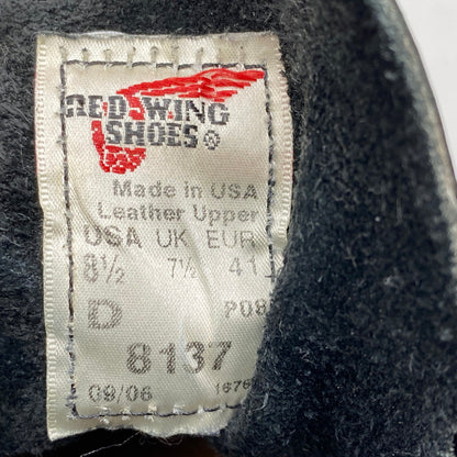 【中古品】【メンズ】 RED WING レッドウィング 6-INCH CLASSIC MOC 8137 6インチ クラシック モック USA製 ブーツ 靴 164-260607-as-04-izu サイズ：US 8 1/2 カラー：ブラック 万代Net店