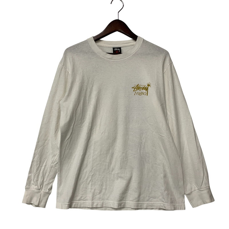 【中古品】【メンズ】 STUSSY ステューシー メキシコ製 MILANOチャプトオープン記念 ミラノ店 MADONNA LS TEE マドンナ ロングスリーブ ティー トップス 長袖 142-260611-cs-07-izu サイズ：M カラー：ホワイト 万代Net店