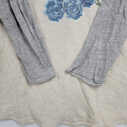 【中古品】【メンズ】 KAPITAL キャピタル BLUE ROSE TEE ブルーローズ Tシャツ トップス 140-260614-as-04-izu サイズ：1(S) カラー：ベージュ系×グレー 万代Net店