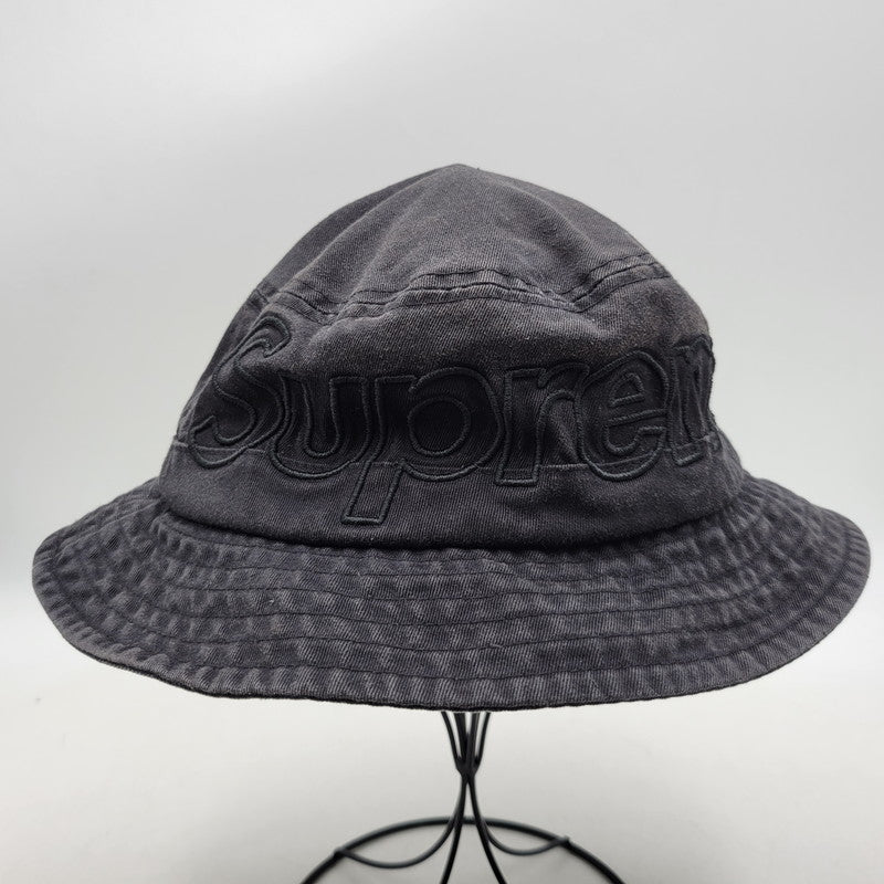 【中古品】【メンズ/レディース】 Supreme シュプリーム OUTLINE CRUSHER アウトラインクラッシャー バケットハット バケハ 帽子 185-260618-as-01-izu サイズ：M/L カラー：ブラック 万代Net店