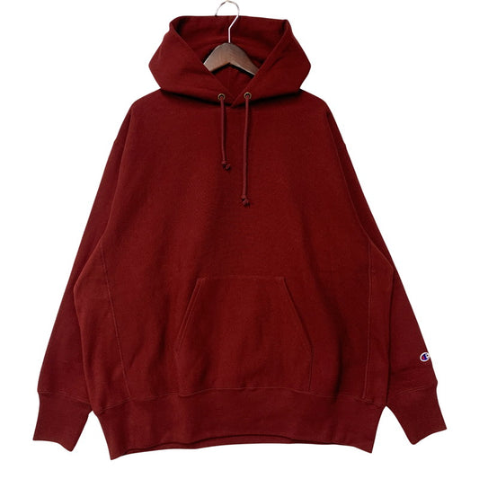 【中古美品】【メンズ】 MIN-NANO ミンナノ × CHAMPION チャンピオン REVERSE WEAVE SWEAT HOODIE C8-C124 リバースウィーブ スウェットフーディー パーカー 140-260607-as-14-izu サイズ：L カラー：レッド系 万代Net店