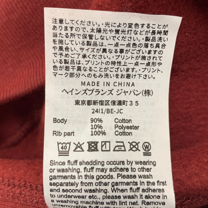 【中古美品】【メンズ】 MIN-NANO ミンナノ × CHAMPION チャンピオン REVERSE WEAVE SWEAT HOODIE C8-C124 リバースウィーブ スウェットフーディー パーカー 140-260607-as-14-izu サイズ：L カラー：レッド系 万代Net店
