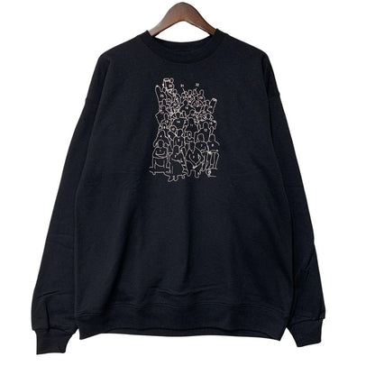 【中古美品】【メンズ】 DEAR ディアー WHO’S WHO CREWNECK SWEAT SHIRT クルーネック スウェット トレーナー 142-260607-as-19-izu サイズ：L カラー：ブラック 万代Net店