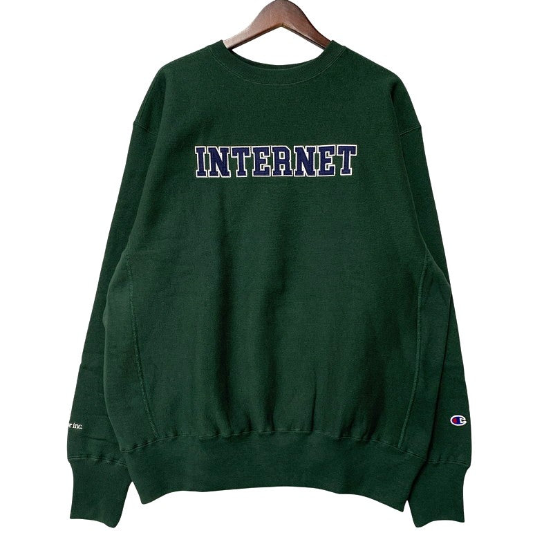 【中古美品】【メンズ】 MERCEDES ANCHOR メルセデスアンカー × CHAMPION チャンピオン REVERSE WEAVE CREW SWEAT SHIRT C8-C027 リバースウィーブ クルー スウェット 142-260607-as-20-izu サイズ：L カラー：グリーン 万代Net店