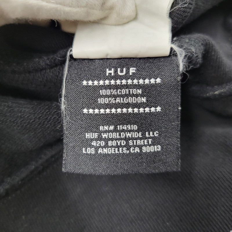 【中古品】【メンズ】 HUF ハフ WORLDWIDE PULLOVER HOODIE ワールドワイド プルオーバー フーディ パーカー 142-260614-as-08-izu サイズ：S カラー：ブラック 万代Net店