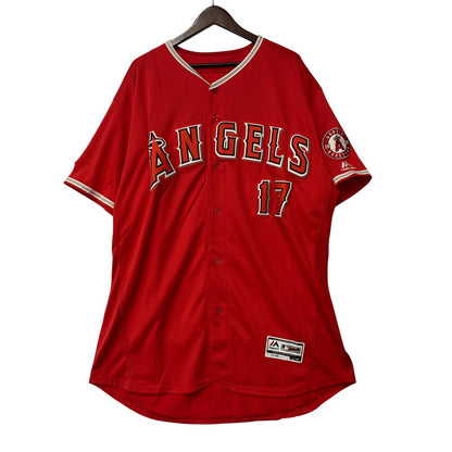 【中古品】【メンズ】 MAJESTIC マジェスティック LOS ANGELES ANGELS ＃17 OHTANI REPLICA UNIFORM ロサンゼルス・エンゼルス 大谷翔平 レプリカ ユニフォーム 148-260618-as-07-izu サイズ：52 カラー：レッド 万代Net店