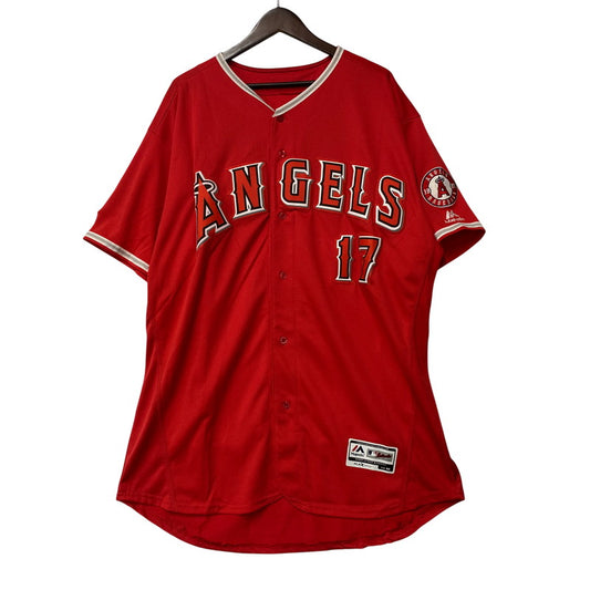 【中古品】【メンズ】 MAJESTIC マジェスティック LOS ANGELES ANGELS ＃17 OHTANI REPLICA UNIFORM ロサンゼルス・エンゼルス 大谷翔平 レプリカ ユニフォーム 148-260618-as-07-izu サイズ：52 カラー：レッド 万代Net店