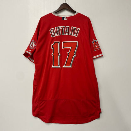 【中古品】【メンズ】 MAJESTIC マジェスティック LOS ANGELES ANGELS ＃17 OHTANI REPLICA UNIFORM ロサンゼルス・エンゼルス 大谷翔平 レプリカ ユニフォーム 148-260618-as-07-izu サイズ：52 カラー：レッド 万代Net店