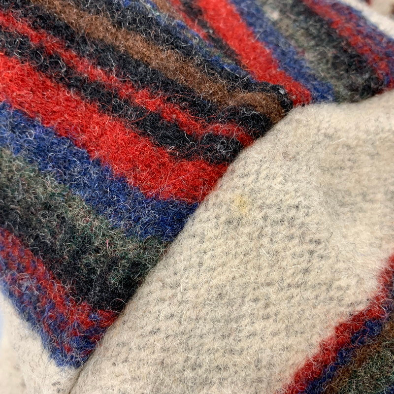 【中古品】【メンズ】 WOOLRICH ウールリッチ BORDER WOOL CHORE COAT ボーダー ウール チョア コート ジャケット USA製 146-260608-as-15-izu サイズ：L カラー：マルチカラー 万代Net店