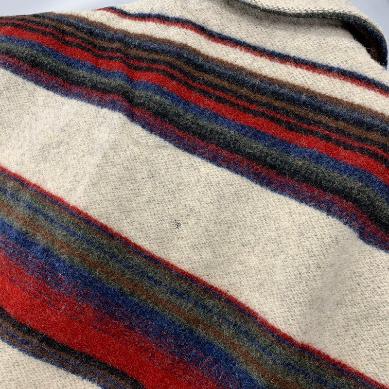 【中古品】【メンズ】 WOOLRICH ウールリッチ BORDER WOOL CHORE COAT ボーダー ウール チョア コート ジャケット USA製 146-260608-as-15-izu サイズ：L カラー：マルチカラー 万代Net店