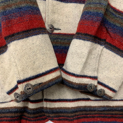【中古品】【メンズ】 WOOLRICH ウールリッチ BORDER WOOL CHORE COAT ボーダー ウール チョア コート ジャケット USA製 146-260608-as-15-izu サイズ：L カラー：マルチカラー 万代Net店