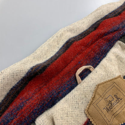 【中古品】【メンズ】 WOOLRICH ウールリッチ BORDER WOOL CHORE COAT ボーダー ウール チョア コート ジャケット USA製 146-260608-as-15-izu サイズ：L カラー：マルチカラー 万代Net店