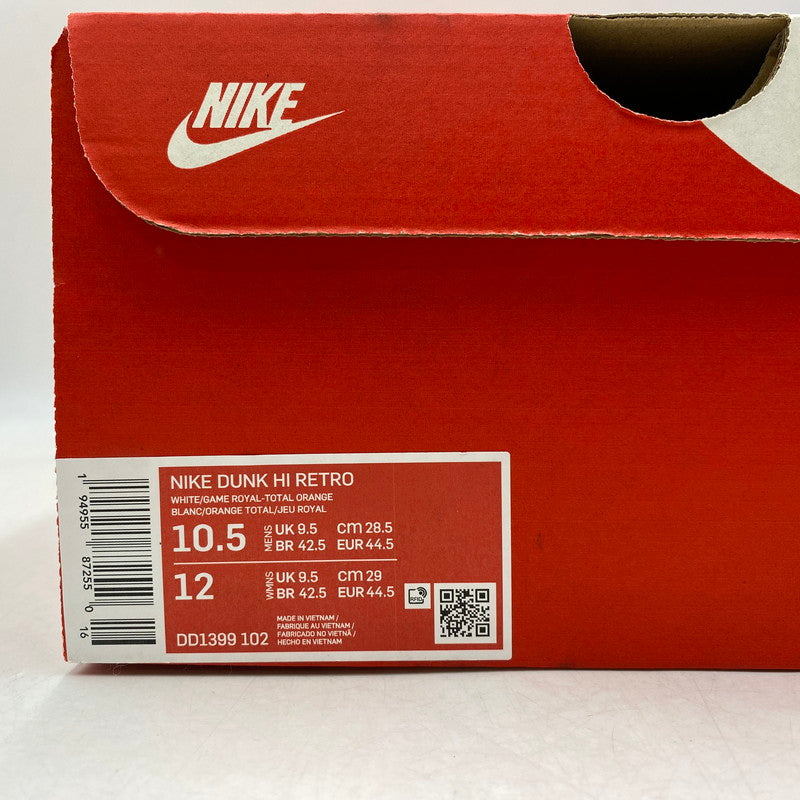 【中古品】【メンズ】 NIKE ナイキ DD1399-102 DUNK HIGH ダンク ハイ スニーカー シューズ 靴 160-260615-cs-12-izu サイズ：28.5cm カラー：WHITE/GAME ROYAL-TOTAL ORANGE 万代Net店