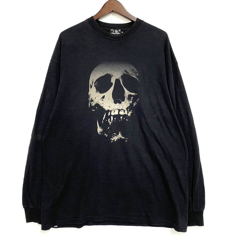 【中古品】【メンズ】 HYSTERIC GLAMOUR ヒステリックグラマー SKULL BERRY PRINT LS TEE スカルベリー プリント ロングスリーブ Tシャツ トップス 140-260617-kh-03-izu サイズ：XL カラー：ブラック 万代Net店