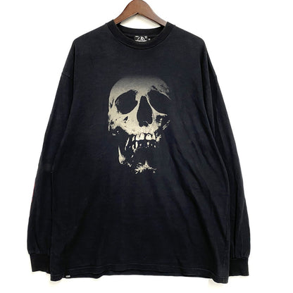 【中古品】【メンズ】 HYSTERIC GLAMOUR ヒステリックグラマー SKULL BERRY PRINT LS TEE スカルベリー プリント ロングスリーブ Tシャツ トップス 140-260617-kh-03-izu サイズ：XL カラー：ブラック 万代Net店