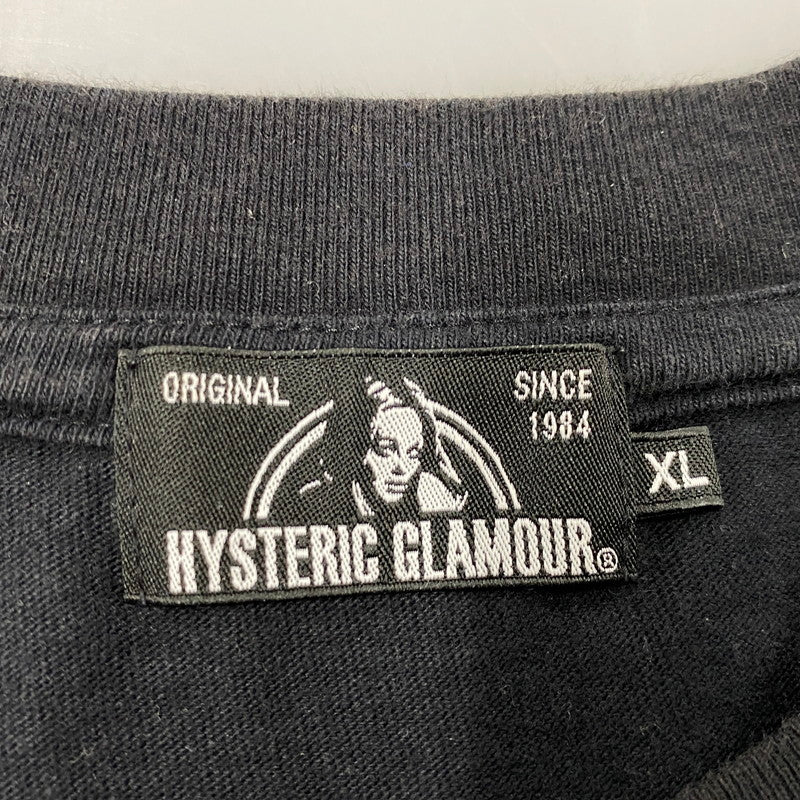【中古品】【メンズ】 HYSTERIC GLAMOUR ヒステリックグラマー SKULL BERRY PRINT LS TEE スカルベリー プリント ロングスリーブ Tシャツ トップス 140-260617-kh-03-izu サイズ：XL カラー：ブラック 万代Net店