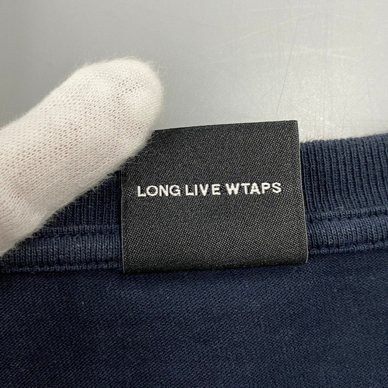 【中古品】【メンズ】 WTAPS ダブルタップス PEAK OUT LS COTTON TEE ピークアウト ロングスリーブ コットン Tシャツ 長袖 142-260618-as-10-izu サイズ：04 カラー：ネイビー 万代Net店
