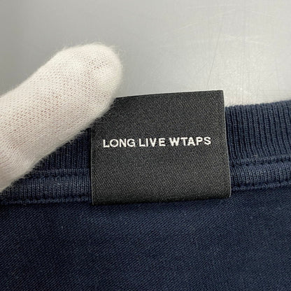 【中古品】【メンズ】 WTAPS ダブルタップス PEAK OUT LS COTTON TEE ピークアウト ロングスリーブ コットン Tシャツ 長袖 142-260618-as-10-izu サイズ：04 カラー：ネイビー 万代Net店