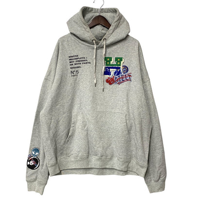 【中古品】【メンズ】 HYSTERIC GLAMOUR ヒステリックグラマー × GENZAI ゲンザイ SAGARA COLLAGE HOODIE GZ1184 サガラ カレッジ フーディ パーカー 140-260608-as-03-izu サイズ：L カラー：グレー 万代Net店