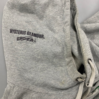 【中古品】【メンズ】 HYSTERIC GLAMOUR ヒステリックグラマー × GENZAI ゲンザイ SAGARA COLLAGE HOODIE GZ1184 サガラ カレッジ フーディ パーカー 140-260608-as-03-izu サイズ：L カラー：グレー 万代Net店