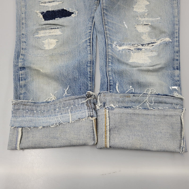 【現状渡し品】【メンズ】 Levi's リーバイス 42TALON ZIP BIG-E BOOT CUT DENIM PANTS 517-0217 刻印16 ブーツカット デニムパンツ 不均等V クロカン バックポケット裏チェーン ジーンズ 157-260617-as-05-izu カラー：ライトインディゴ 万代Net店