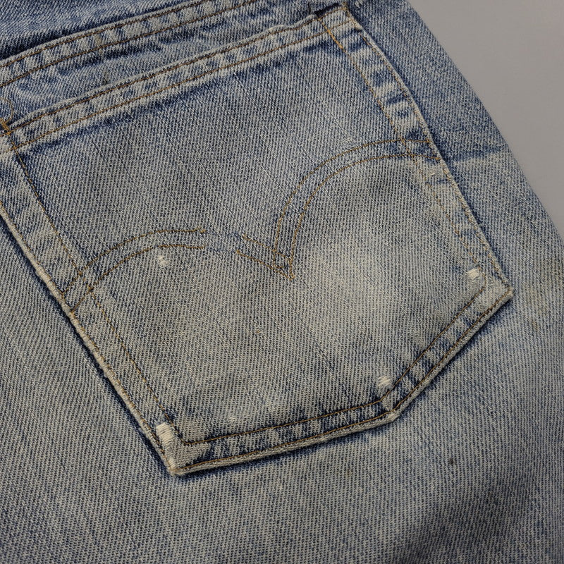 【現状渡し品】【メンズ】 Levi's リーバイス 42TALON ZIP BIG-E BOOT CUT DENIM PANTS 517-0217 刻印16 ブーツカット デニムパンツ 不均等V クロカン バックポケット裏チェーン ジーンズ 157-260617-as-05-izu カラー：ライトインディゴ 万代Net店