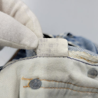 【現状渡し品】【メンズ】 Levi's リーバイス 42TALON ZIP BIG-E BOOT CUT DENIM PANTS 517-0217 刻印16 ブーツカット デニムパンツ 不均等V クロカン バックポケット裏チェーン ジーンズ 157-260617-as-05-izu カラー：ライトインディゴ 万代Net店