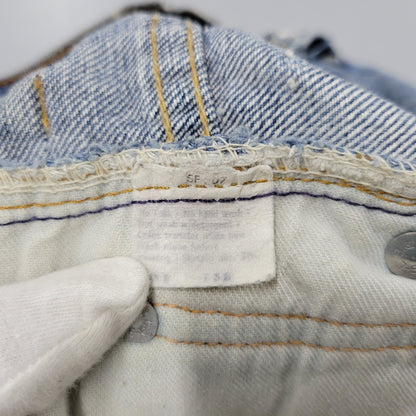 【現状渡し品】【メンズ】 Levi's リーバイス 42TALON ZIP BIG-E BOOT CUT DENIM PANTS 517-0217 刻印16 ブーツカット デニムパンツ 不均等V クロカン バックポケット裏チェーン ジーンズ 157-260617-as-05-izu カラー：ライトインディゴ 万代Net店