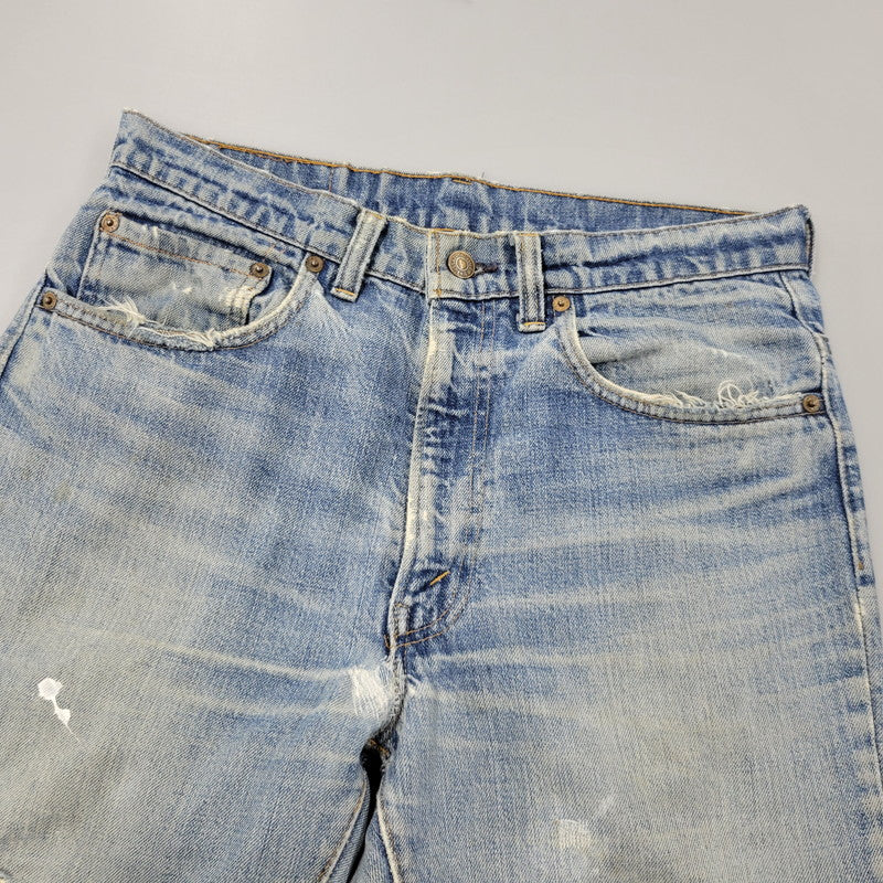 【現状渡し品】【メンズ】 Levi's リーバイス 42TALON ZIP BIG-E BOOT CUT DENIM PANTS 517-0217 刻印16 ブーツカット デニムパンツ 不均等V クロカン バックポケット裏チェーン ジーンズ 157-260617-as-05-izu カラー：ライトインディゴ 万代Net店