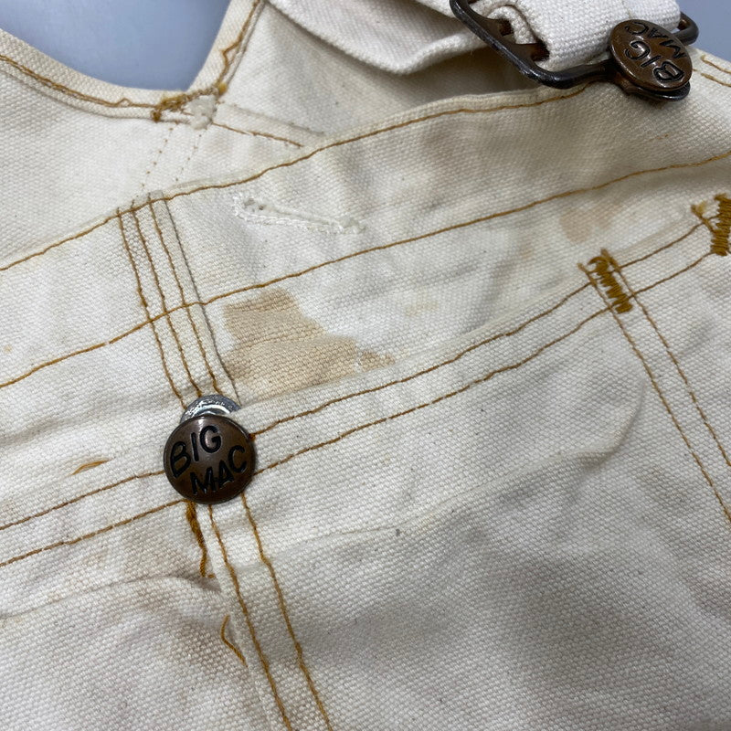 【現状渡し品】【メンズ】 BIG MAC ビッグマック JC PENNEY APRON DOUBLE KNEE OVERALL ジェーシーペニー エプロン ダブルニー オーバーオール 157-260610-kh-11-izu カラー：アイボリ― 万代Net店