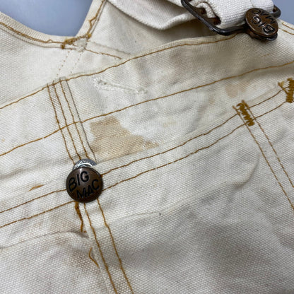 【現状渡し品】【メンズ】 BIG MAC ビッグマック JC PENNEY APRON DOUBLE KNEE OVERALL ジェーシーペニー エプロン ダブルニー オーバーオール 157-260610-kh-11-izu カラー：アイボリ― 万代Net店