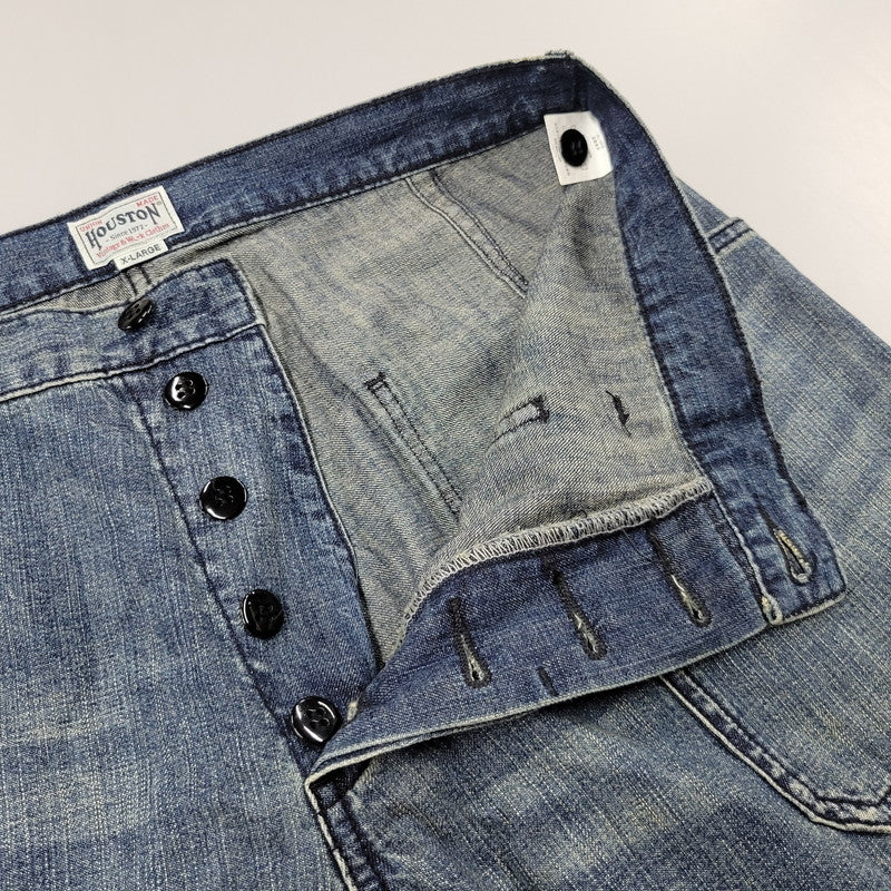 【中古品】【メンズ】 HOUSTON ヒューストン 10079 USN DENIM SAILOR PANTS デニム セーラー パンツ ボトムス 156-260620-kh-07-izu サイズ：XL カラー：インディゴ 万代Net店