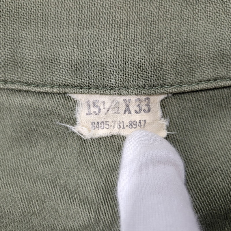 【中古品】【メンズ】 U.S.ARMY アメリカ陸軍 8405-781-8947 MILITARY SHIRT ミリタリー シャツ トップス 146-260620-kh-04-izu サイズ：15 1/2×33 カラー：カーキ 万代Net店