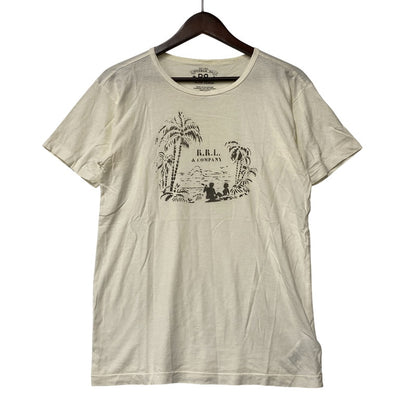 【中古品】【メンズ】 RRL ダブルアールエル TROPICAL PRINT JERSEY T-SHIRT トロピカル プリント ジャージー Tシャツ 半袖 145-260618-as-09-izu サイズ：XS カラー：ホワイト系 万代Net店