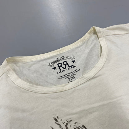 【中古品】【メンズ】 RRL ダブルアールエル TROPICAL PRINT JERSEY T-SHIRT トロピカル プリント ジャージー Tシャツ 半袖 145-260618-as-09-izu サイズ：XS カラー：ホワイト系 万代Net店