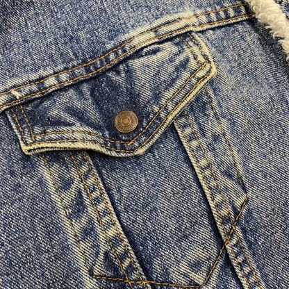 【中古品】【メンズ】 Levi's リーバイス DENIM BOA JACKET 70609-4891 デニムボアジャケット USA製 アウター 146-260618-as-06-izu サイズ：L カラー：インディゴ 万代Net店