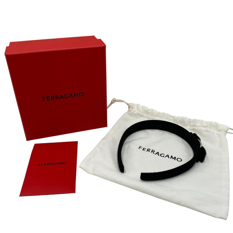 【中古品】【レディース】 FERRAGAMO フェラガモ VARA BOW HEADBAND ヴァラ ボウ ヘッドバンド カチューシャ 服飾雑貨 183-260609-cs-11-izu カラー：ブラック 万代Net店