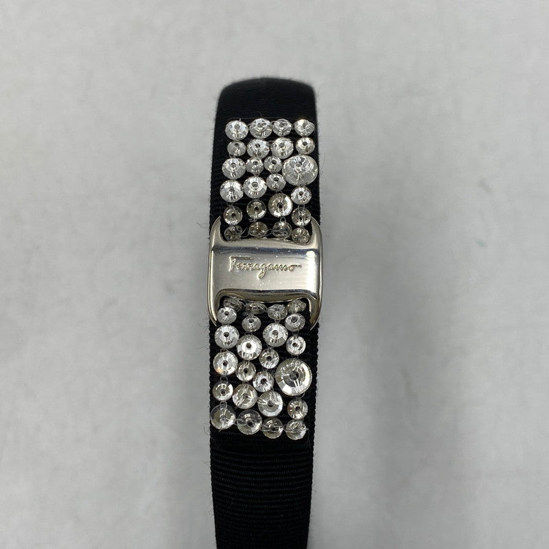 【中古品】【レディース】 FERRAGAMO フェラガモ VARA BOW HEADBAND ヴァラ ボウ ヘッドバンド カチューシャ 服飾雑貨 183-260609-cs-11-izu カラー：ブラック 万代Net店