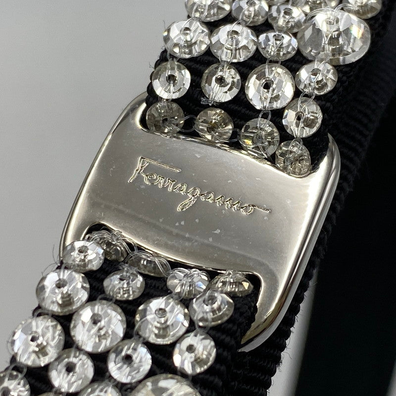 【中古品】【レディース】 FERRAGAMO フェラガモ VARA BOW HEADBAND ヴァラ ボウ ヘッドバンド カチューシャ 服飾雑貨 183-260609-cs-11-izu カラー：ブラック 万代Net店