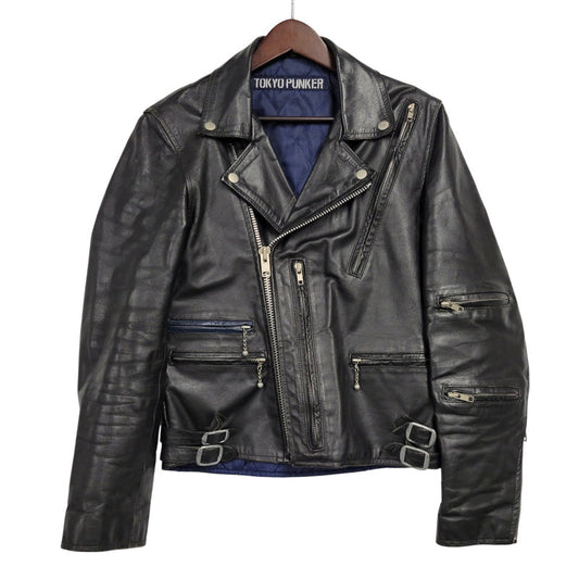 【中古品】【レディース】 TOKYO PUNKER トーキョーパンカー DOUBLE RIDERS JACKET ダブル ライダース ジャケット アウター 168-260620-kh-05-izu サイズ：32 カラー：ブラック 万代Net店